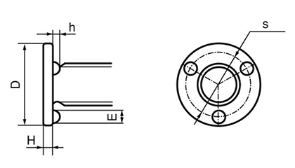 鉄 ウエルドボルト(溶接ボルト)(細目)の寸法図