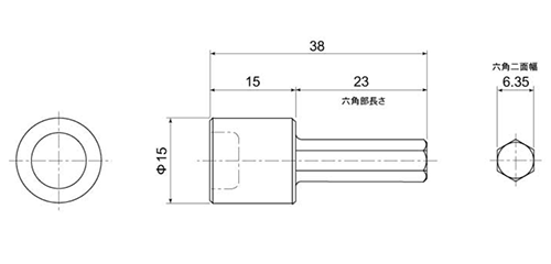 シンクネジ用ビットの寸法図