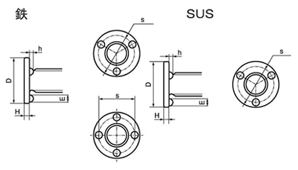 ステンレス(XM7) ウエルドボルト(溶接ボルト)(JIS規格品)の寸法図