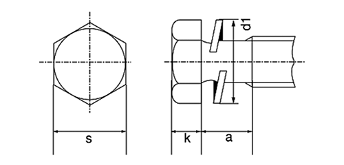 ステンレス 六角トリーマ頭セムス小ねじ P＝2 (バネ座組込)(光精工)の寸法図