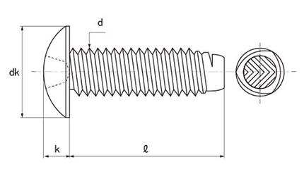 パーフェクトステンレス PS550 サンロック(+)トラス頭の寸法図