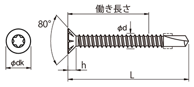 鉄 DSリーマ ピアス 皿頭(リーマフレキ付)の寸法図