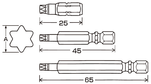 鉄 DSピアス専用ビット (工具)の寸法図