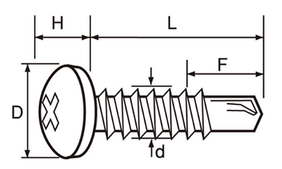 鉄 フラッシュポイントPAN(なべ頭)の寸法図