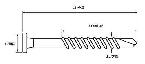 鉄 ダンバ 平頭 ALC 用 (■)四角穴(若井製)の寸法図