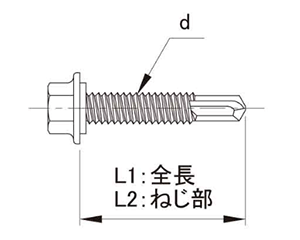 鉄+樹脂 プラヘッド ダンバ HEX(六角頭)(白色)の寸法図