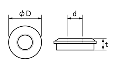 鉄 シールワッシャー(EPDMゴム)(箱入り・WS-)サンコーテクノ製の寸法図