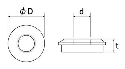 鉄 シールワッシャー(EPDMゴム)(パック入り・WS-P)サンコーテクノ製の寸法図