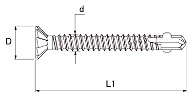 鉄 LIVE 皿頭 リーマフレキ(リーマフレキ付)の寸法図