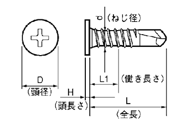 鉄 ノンヘッド(ジャックポイント)(ヤマヒロ製)の寸法図