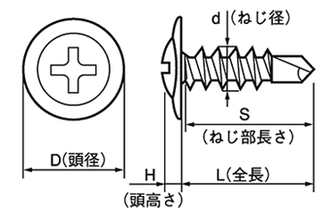鉄 ランスタッチ ジャックポイント (トラス頭・薄頭 H＝1.6)(ヤマヒロ製)の寸法図