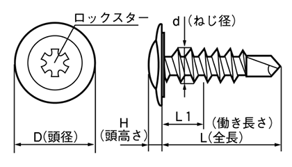 鉄 ロックスター ウルトララインリセス (モドトラス)(アイボリー色鋼板用)(UCJ)(ヤマヒロ製)の寸法図