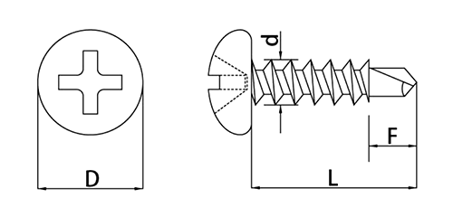 鉄 クイックビス PAN (なべ頭)(山喜産業)の寸法図