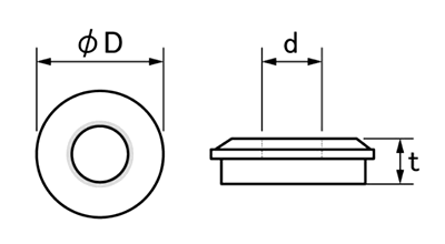 ステンレス シールワッシャー(EPDMゴム)(箱入り・WS-S)サンコーテクノ製の寸法図
