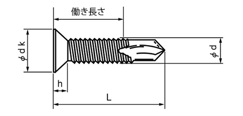 ステンレス SUS410 ピアス皿頭 小頭 (細目)の寸法図