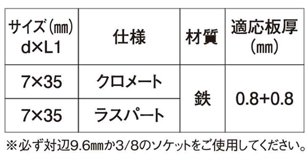 ステンレスSUS410 折板用ダンバ 中間用 (シーリングパッキン30mm付)(若井製)の寸法表