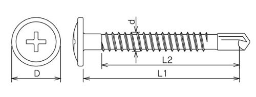 ステンレス SUS410 ダンバ シンワッシャー (HKW 木下地用)(若井製)の寸法図