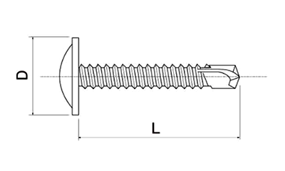 ステンレス SUS410 リベットダンバ (薄鋼版締結専用)(若井製)の寸法図