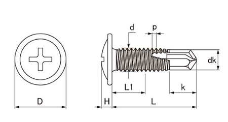 ステンレス SUS410 ミニジャックトラス (薄鋼板専用)(ヤマヒロ)の寸法図