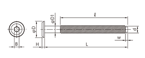 鉄 ジョイントコネクターボルトCタイプ JCB-C(六角穴スパナ径4mm)(頭径