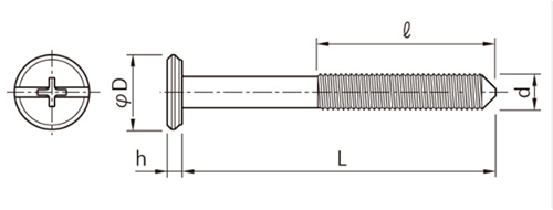 鉄 連結金具ボルトAタイプ JB-A(+)(-)(頭径D＝13)の寸法図