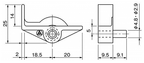 樹脂製 差込み 棚ダボ GM (L)の寸法図