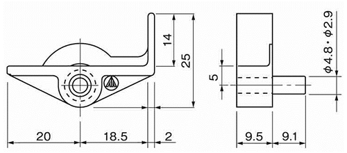 樹脂製 差込み 棚ダボ GM (R)の寸法図