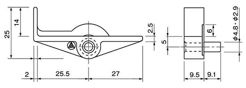 樹脂製 差込み 棚ダボ TM (L)の寸法図