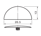ムラコシ精工 タイタスキャップ (樹脂製/半球型化粧キャップφ26.5x13H)の寸法図