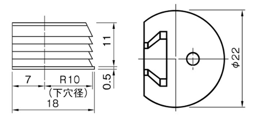 ムラコシ精工 樹脂 棚ジョイント メン (棚用緊結金具)の寸法図