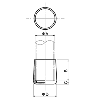 ポリ丸キャップ (アイボリー色)(CA2)(宮川公製作所)の寸法図