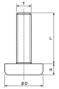 RJ 樹脂アジャスター(白)(鉄/ポリエチレン) (宮川公製作所)(インチ・ウイット)の寸法図