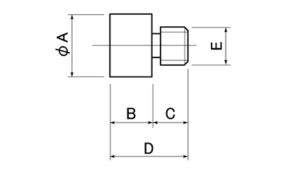 黄銅 棚ダボ オン (DB-A)の寸法図
