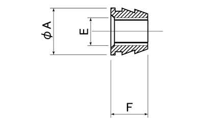 黄銅 棚ダボ メン (DB-B)の寸法図