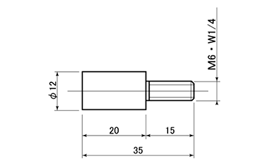 黄銅 両面棚ダボ オン (WBD-A)の寸法図