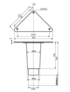 ステンレス(SUS430) TO調整付アジャスター(TO-130)(宮川公製作所)の寸法図