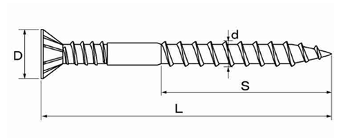 鉄 根太用ビス コンフィット(JPF製)の寸法図