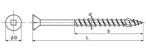 エクスタップフレキ スクエアー(硬質木材用)の寸法図