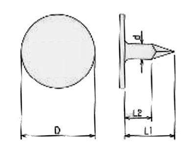 鉄 RCフラットネイル (平頭) (アスファルトルーフィング専用)の寸法図