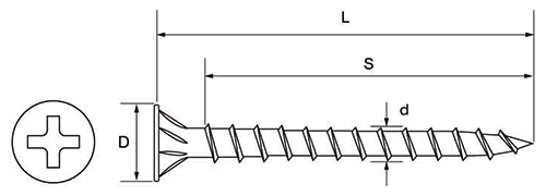 鉄(+) コンパネビスCOタイプ (CプラBOXフック)(ダンドリビス品)の寸法図