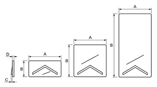 かさねてスペーサー(PVC材)すきま調整板 (ブリスター入り)(ダンドリビス品)の寸法図