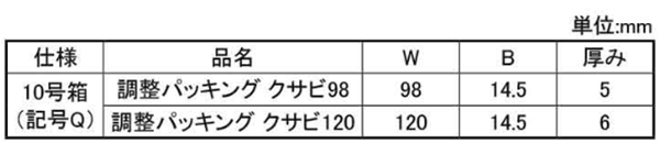 ポリスチレン(PS) 調整パッキング クサビ (10号プラ箱)(すきま調整板)(ダンドリビス品)の寸法表