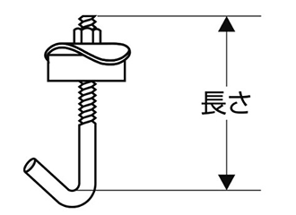 鉄 フックボルトセット(亀座、白スポンジ付き)(小箱)(インチ・ウイット)(ダイドーハント)の寸法図