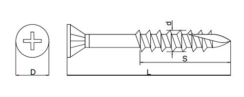 鉄(+) ライトビス徳用箱 (スリムタイプ/コーススレッド)(半ねじ)の寸法図