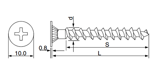 鉄(+) ABネジ (ALCへのカラーベスト取付)(ALC+平瓦)の寸法図