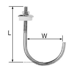 鉄 完全パイプボルト(W3/16) シーリングパッキンセット(ねじ径xW(幅)xL(長さ)(山喜産業)の寸法図