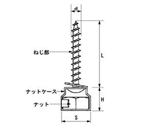 ステンレス(SUSXM7) ALCハンガー(吊りボルト接続用ハンガー)の寸法図