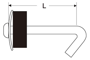 ステンレス ワンタッチフック(波板用)(オーティス品)の寸法図