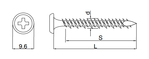 ステンレス SUS410(+) 樋受ビス (アンカー穴用)(パシペート処理)の寸法図