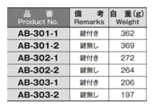 ホシモト 亜鉛合金 防水薄型平面スイングハンドル (AB-301-●)(サチライトクロムメッキ品)の寸法表